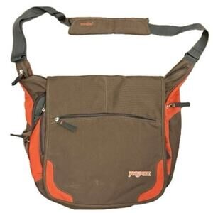 JanSport Brown Canvas Solid Messenger Laptop Crossbody Bags One Size Orange